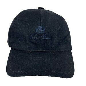 Auth Loro Piana Storm System Cashmere Mens Baseball Cap Hat Black XL